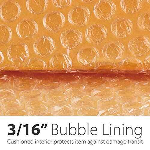 Fosmon 12x16-25 Pack #6 Kraft Bubble Mailer, Padded Shipping Envelopes for Book, Magazine, Documents