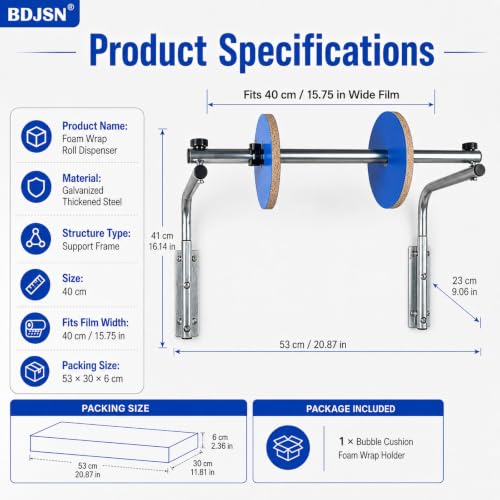 40cm Wall Mount Foam Wrap Dispenser for Bubble & Cushion Packaging