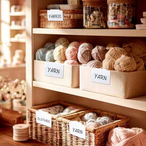 12pcs White Basket Labels Clip On for Storage Bins, Removable PVC Labels for Baskets with Holders, 3.5x2.7 Inches