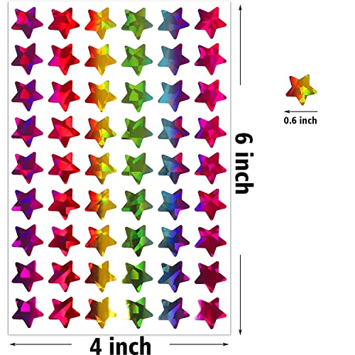 Multicolor 0.6-inch Holographic Star Stickers for Kids Rewards, 1620 pcs