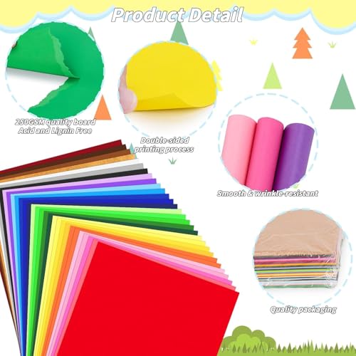 UZLU 22 x 28 Inch Neon Colored Poster Board Pack of 60 Sheets - Bulk Art & Craft Paper for School & DIY Projects