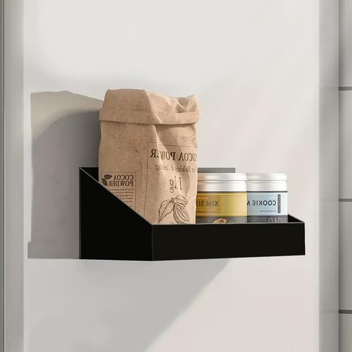 WAYUTO Magnetic Fridge Box Refrigerator Magnet Holder Pegboard Storage Box Whiteboard Organizer Box Metal Storage Box with Magnets for Home Office Black-Box