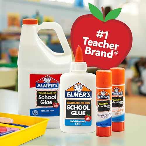 Elmer's All Purpose School Glue Sticks, Acid-Free and Washable, Clear, 7 Grams, 30 Count - Craft Projects, Poster, Vision Board, Classroom Supplies, #1 Teacher Brand