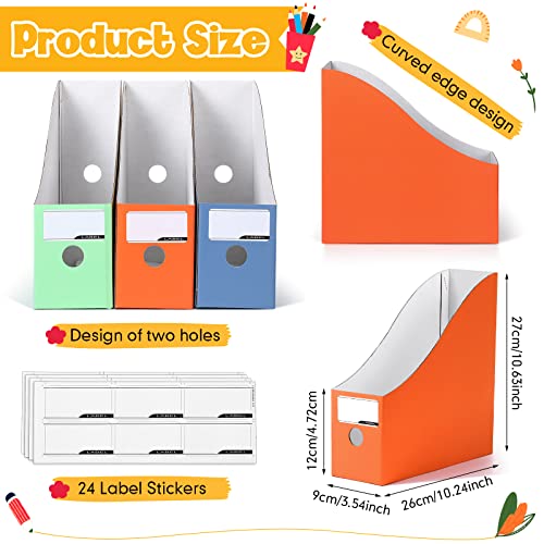 Colarr Bright Color 12 Pack Cardboard Magazine File Holders & Book Bins