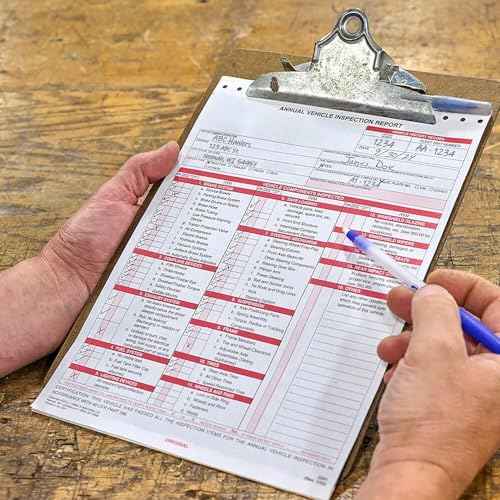 J. J. Keller 10-Pack, Annual Vehicle Inspection Report Form & Red FMCSA Label Aluminum, 3-Ply Carbonless Form, DOT Compliant