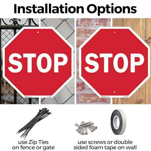 Stop (2 Pack) 18 inch X 18 inch Octagon Plastic Sign Weather Resistant, UV Protected for Workplace, Private Property, and Construction Site, Made in the USA