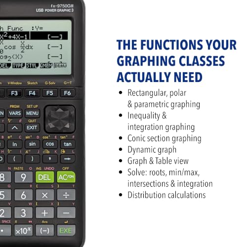Casio fx-9750GIII Graphing Calculator Black with Python Programming