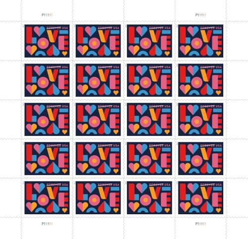 United States Postal Service Love 2021 Postage Stamps Sheet of 20 - First-Class Forever
