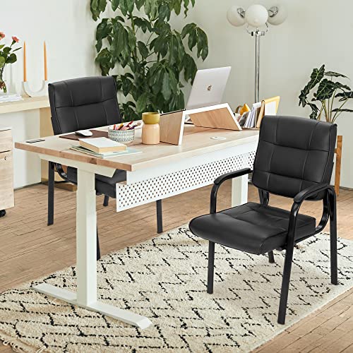 SUPER DEAL 1x Guest Chair Bonded Leather Executive Chair with Metal Frame - 300lb Capacity