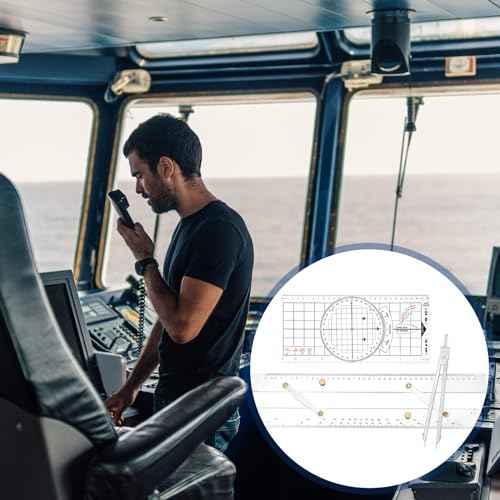 3 Pcs Basic Navigation Set, Include 16 Inch Marine Parallel Ruler with Clear Scales Navigation Divider Marine Nautical Protractor 6 Inch Marine Fixed Points Divider for Boat