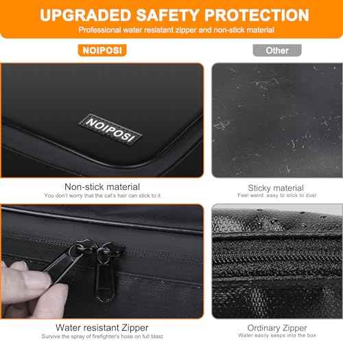 Noiposi Document Organizer with 5200¢µ Heat Insulated,Waterproof and Fireproof Document Box with Lock, Home Travel Strong Fireproof Safe Storage Box for Letter Size Important Documents and File