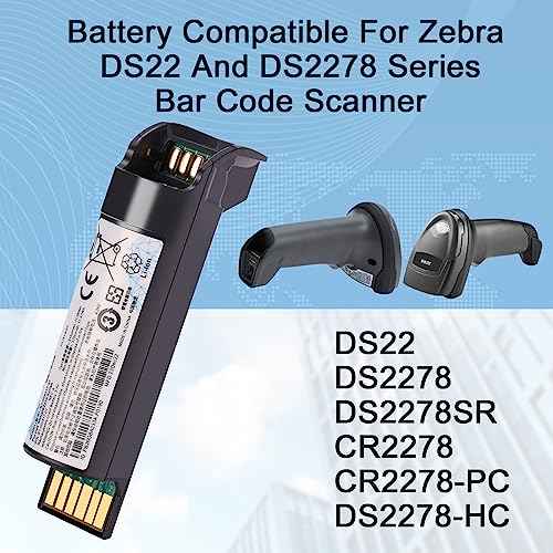 BT-000317-01 for Zebra DS2278 Battery,for Zebra DS22-Compatible with DS22 DS2278 DS2208 DS2278-SR CR2278 Series Handheld Barcode Scanners, Lithium-Ion,3150mAh.