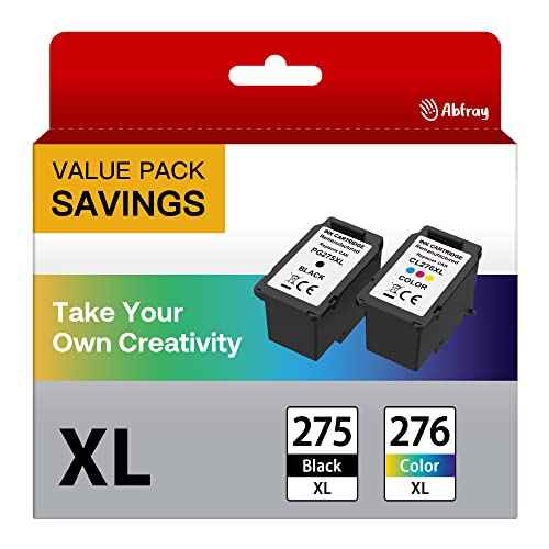 PG-275 XL/CL-276 XL Multi Value Pack Compatible for PIXMA TS3520 TS3522 and TR4720 TR4722 Printers, Remanufactured Replacement PG275/CL276 High Yield Ink Cartridge for Printer