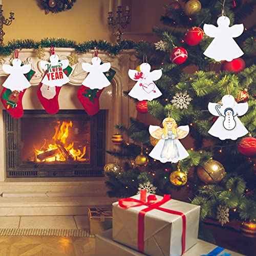 72 Pcs Angel Cutouts - White Paper Angel Shapes for Christmas Winter Celebration Decor, 5.1x6