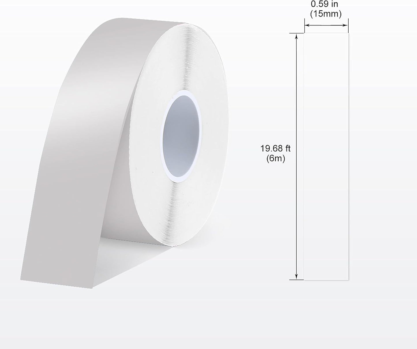 SUPVAN Label Maker Tape - Transparent 2 Rolls 0.59in x 19.7ft | Waterproof & Oilproof Thermal Labels