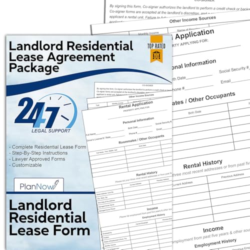 Residential Lease Agreement Forms with Rental Application & Instructions