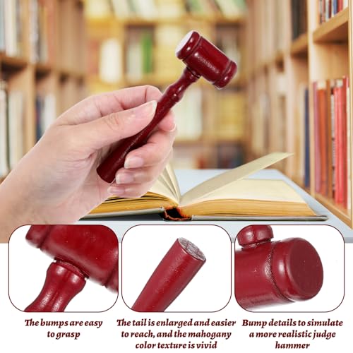 40 Pcs Mini Wooden Judge Gavel Set for Courtroom, Party & Office Decor
