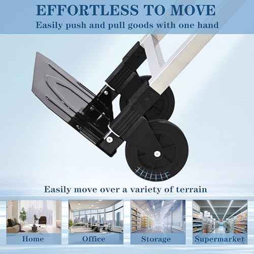 300-Pound Capacity Heavy-Duty Collapsible Hand Truck with Chrome Steel & TPR Wheels - Perfect for Warehouse, Moving, and Office Use