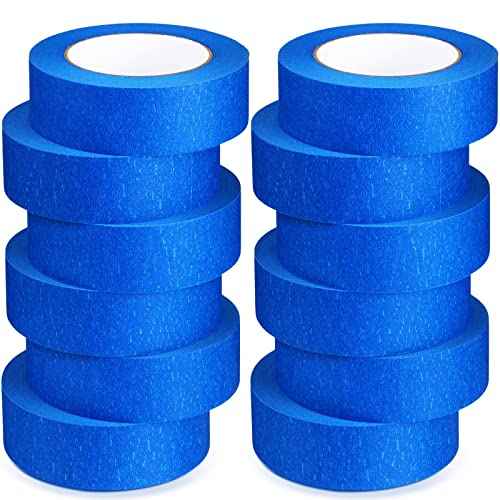 Fainne 12 Rolls Blue Painters Tape Bulk, 1.5 Inches x 55 Yards Masking Tape, Trim Edge Finishing Tape for Walls Painting Labeling Home School Decoration