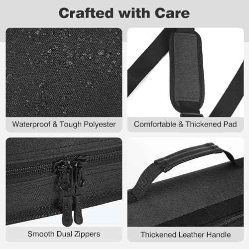 MoKo Zipper Binder with Multi-Pocket, 3 Inch 3 Ring Zipper Binder, 600 Sheet Capacity 6 Tab Expanding File Folder Multi-Pocket Zip Up Binders with Shoulder Strap & Handle for Middle School, Black