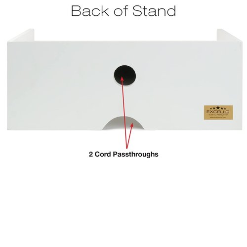 EXCELLO GLOBAL PRODUCTS Wooden Monitor Stand: Includes Drawer for Desktop Organization of Notebooks, Pens, Pencils & Office Supplies (White)