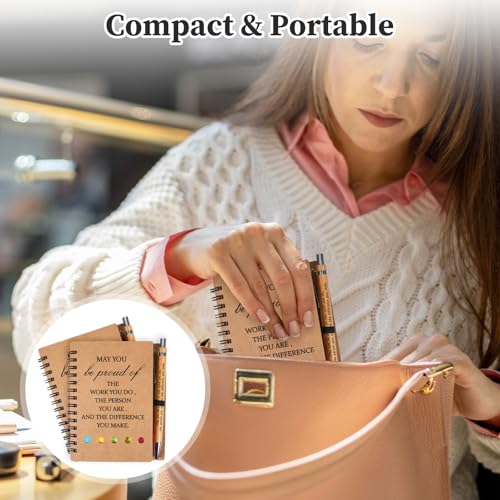 30 Pack Inspirational Spiral Notebook, Employee Appreciation Gifts Bulk Journals with Sticky Note Pen, Note Pads for Employees for Nurse Teacher Team Employees Coworker Volunteer Thank You Gifts