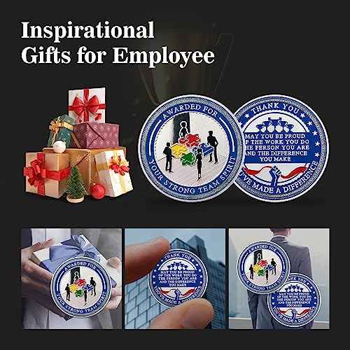 BHealthLife 10 Pcs Team Spirit Award Coins Set Appreciation Gifts for Employees Inspirational Coins Bulk Gifts for Coworkers Team Members Staffs Students