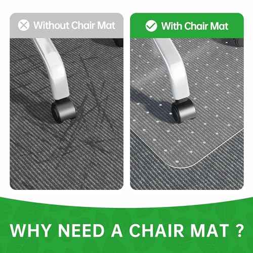 Office Chair Mat for Carpet, 30" x 48" Clear Desk Chair Mat for Low Pile Carpeted Floors- Easy Glide Plastic Floor Mat for Office Chair on Carpet