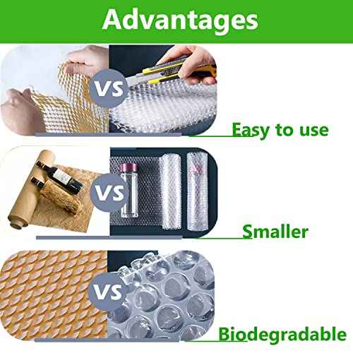 Honeycomb Packing Paper Wrap 12"x400' Recycled Cushion Wrapping Roll Eco Friendly Shipping Moving Wrap Biodegradable Packaging Suppliers with 20 Fragile Sticker Labels