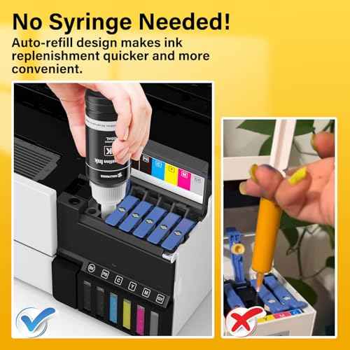 600ML Sublimation Ink with Heat Tape for Ecotank ET-8550 ET-8500 ET8550 ET8500 8550 8500 Wide-Format Supertank Printers, Heat Press Transfer on T-Shirt Tumblers (6x100ML, BK PB C M Y GY)