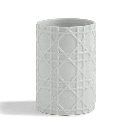 Kassatex ARN-WB Rattan Wastebin, White