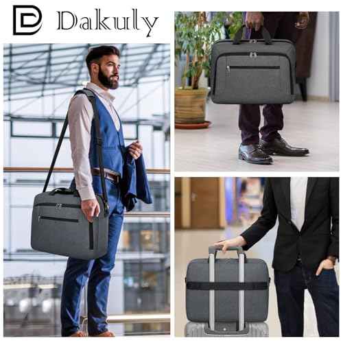 Dakuly Laptop Bag 17.3 Inch Laptop Briefcase Large Waterproof Laptop Case for Men Women Business Office Work Computer Bag 17 Inch Adjustable Shoulder Messenger Bag, Grey