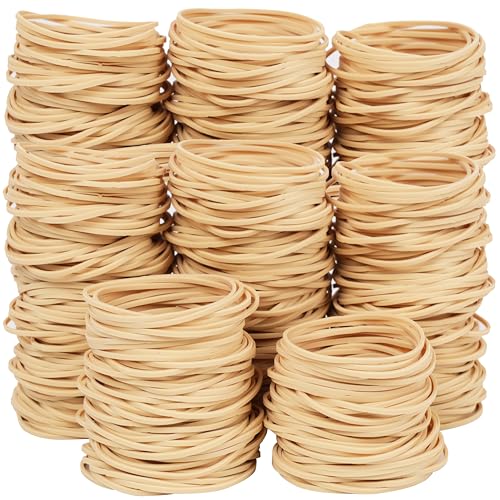 Beige #18 Rubber Bands 500pcs – Elastic Office Bands for Bundling