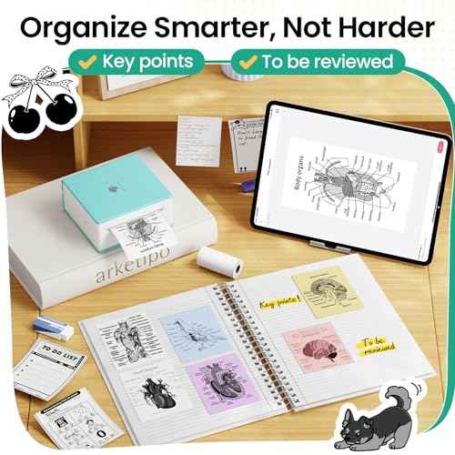 Phomemo Mini Sticker Printer- Mini Printer Sticker Maker Machine M02, Print Pods Suitable for Creative DIY, Diaries, Study Notes, Labels, Gifts, Portable Thermal Printer for School/Home/Office