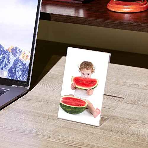 36 Pack Acrylic Picture Frames 4 x 6 Inches Clear Photo Frames Plastic Picture Collage Frames Flyer Display Vertical Slanted Back Stand up Sign Holder for Office Desktop Photo Picture Menu Document