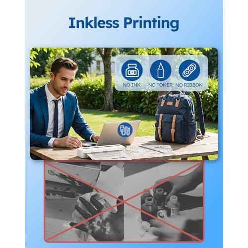 Phomemo Portable Printers Wireless for Travel, Bluetooth Thermal Printer for Phone Laptop, Support 8.5" X 11"/A4/2.08''/3.15''/4.33'' Thermal Paper, Inkless Mobile Printer for Vehicle Home Office