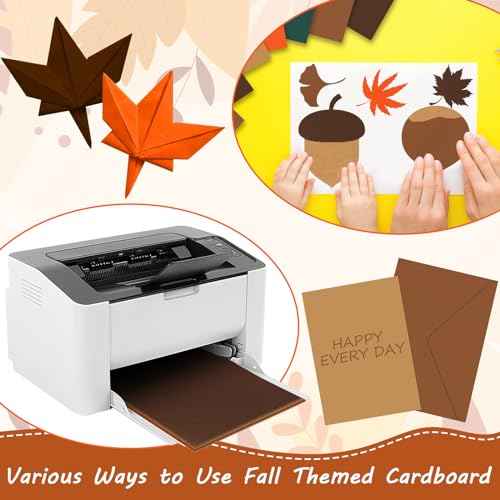 JULBEAR Autumn Cardstock, 5 Colors 180gsm 8.5x11" Fall Colorful Pastel Printer Construction Paper for Kids Scrapbook School Office Printing DIY Craft, Card Making Greeting Cards Birthdays 30 Sheets