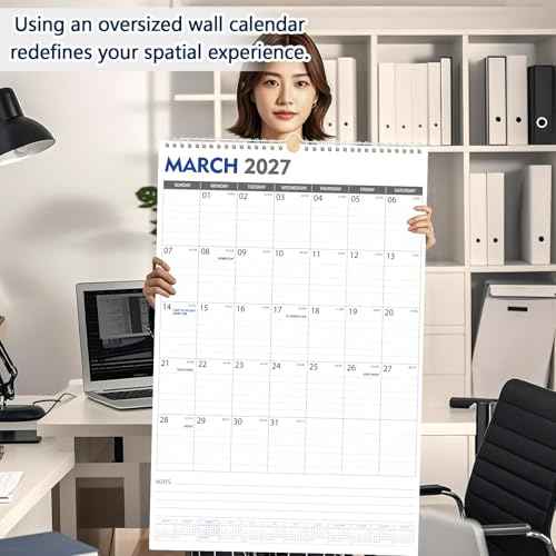 GuassLee Extra Large Wall Calendar 2026-2027, 20"x 30" Gaint Vertical Wall Calendar 2026, Jan. 2026 to Jun. 2027, 18-Month Paper Hanging Planner Wall with Julian Date for Office Home Planning