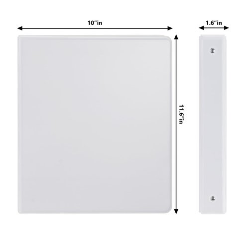COMIX Sturdy 3 Ring Binder 1 inch with Clear View Cover, 1" Round Ring View Binder, PVC-Free, 200 Sheets Capacity of US Letter Size Paper, Office ＆ School Supplies, Pack of 12 (White)