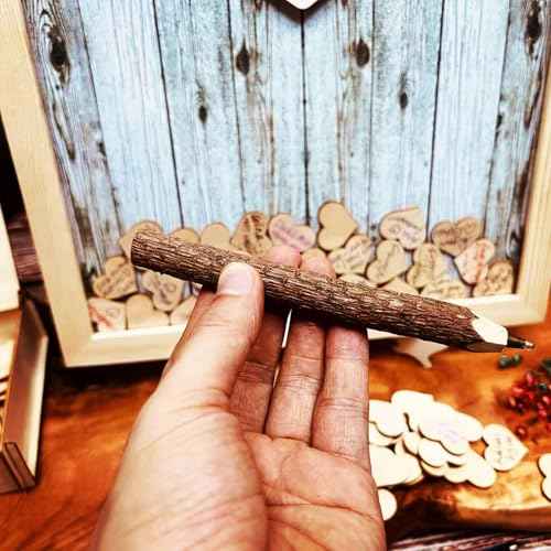Wedding Guest Book Alternative Pen Sign Drop Top Wooden Frame for Baby Shower Birthday Party Decoration 120 Hearts
