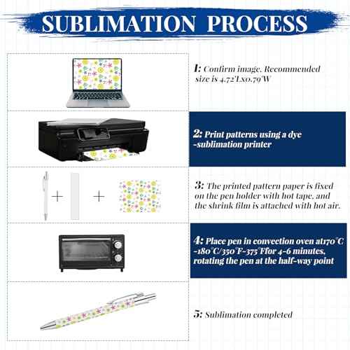 48 Pcs Sublimation Pens Blank Sublimation Coated Pen With Shrink Wrap Heat Transfer Pen Sublimation Ballpoint Pen,Aluminum Customized Clip Pen Personalized Pen For DIY Office School Stationery Supply