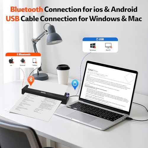 Portable Printers Wireless for Travel,Inkless Thermal Bluetooth Mini Printer Compatible with Android,iOS&Laptop,Support 8.5" X 11" US Letter&A4,Portable Small Mobile Travel Printer for Home (T11)