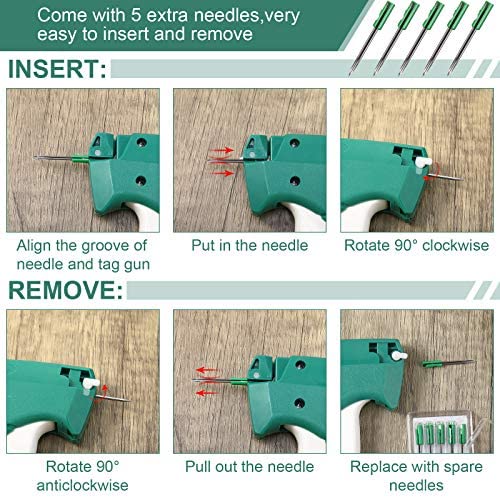 Honoson 6006 Pcs Clothes Tagging Gun Set Green – Includes 5 Extra Needles & 1,000 Clothes Tags