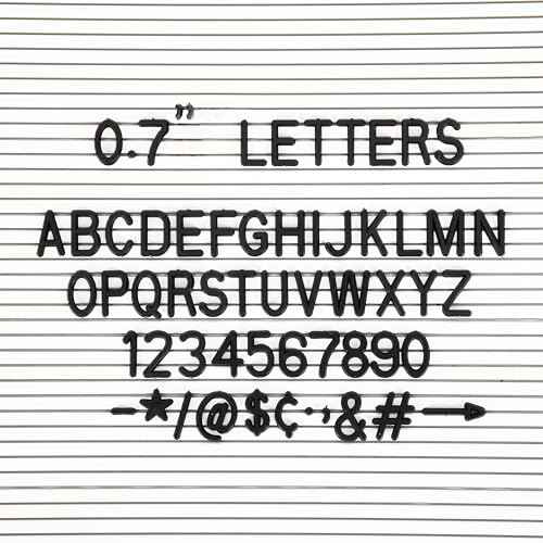 Letters for Felt Letter Boards, 300 Pieces Including Characters, Numbers & Symbols 0.7 Inch for Changeable Plastic Message Boards (Black)