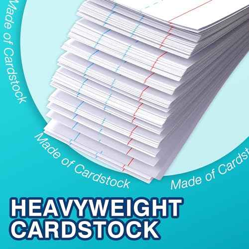 Chell White Sentence Strips Cardstock 3¡± x 24¡±, Thick Ruled Word Writing Paper for Teacher Supplies, Classroom and Home, Pack of 100