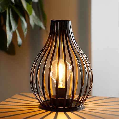 JHY DESIGN Decorations Table Lamp Battery Powered 9.5''High Vase Shaped Cordless Lamp with 6-Hours Timer Feature LED Light Decorative Room Battery Lamp for Indoor Table Garden Party