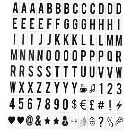 A Set 104Pcs Black Cinematic Lightbox Replacement Letters & Numbers Signs for A4 Light Up Letter Box Sign Message Board, Presentation Boards 65.4x35mm, for Home or Events(Light Box is NOT Included)