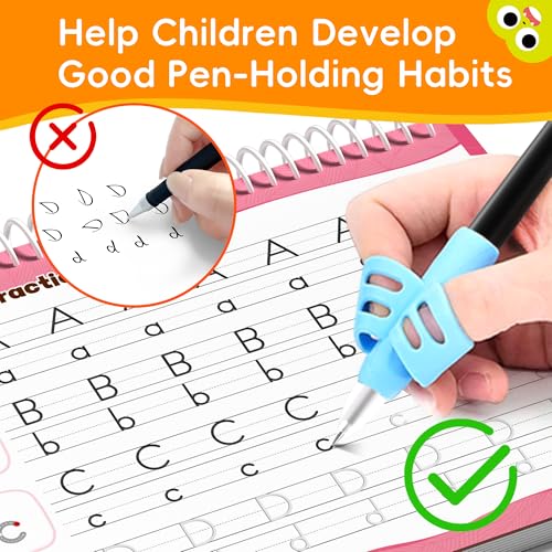 Magic Grooved Writing Practice, Large Grooved Handwriting Practice for Kids 5-7 8-10, Preschool Learning Activities, Tracing Books for Kids Ages 3-5, Preschool Workbook, Reusable Write Number Letter