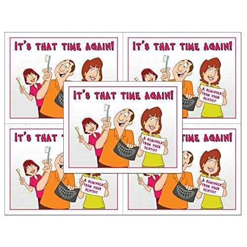 Custom Recall Laser Reminder Postcards, Dental Appointment Reminder Postcards. 4 Cards Perforated for Tear-off at 4.25" x 5.5" on an 8.5" x 11" Sheet of 8 Pt Card Stock. (500)