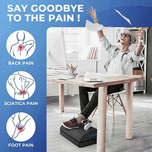 BlissTrends Foot Rest for Under Desk at Work-Versatile Foot Stool with Washable Cover-Comfortable Footrest with 2 Adjustable Heights for Car,Home and Office to Relieve Back,Lumbar,Knee Pain-Gray